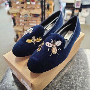 Vintage Havana Sue Velvet Flats, Loafers, Size 7.5